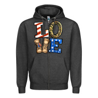 Charcoal Heather 4th of July Army Love Zipper Hoodie - Jasminsmagicworld