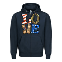 Navy 4th of July Army Love Zipper Hoodie - Jasminsmagicworld