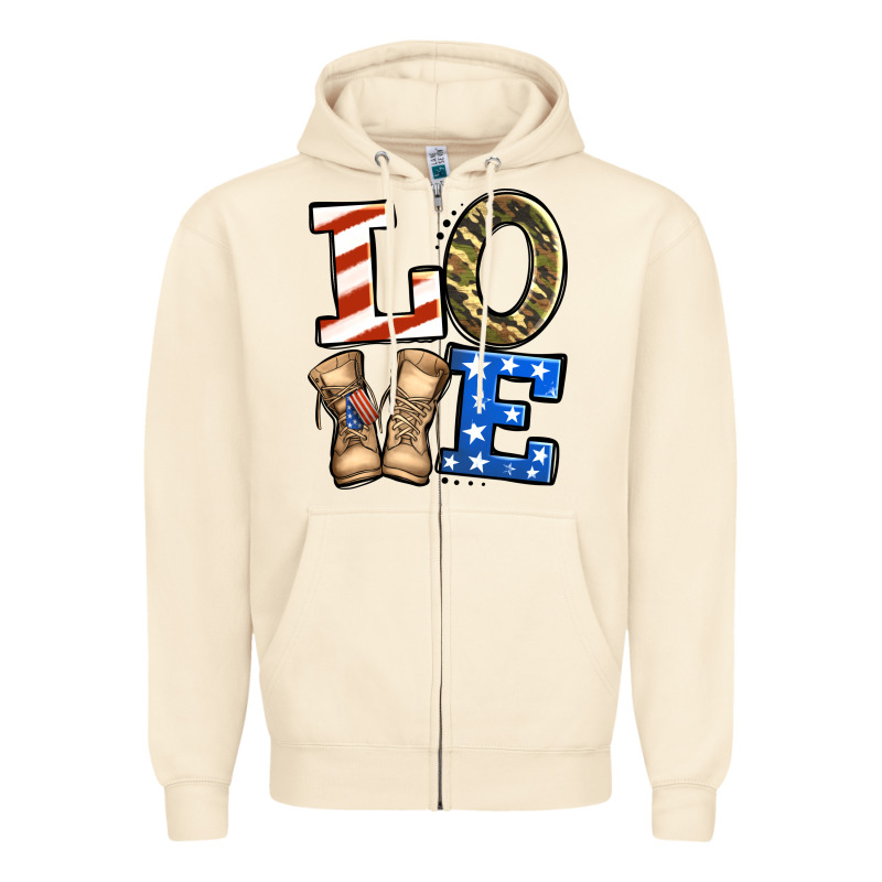 4th Of July Army Love Zipper Hoodie by Jasminsmagicworld | Teevron