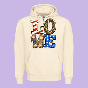 4th Of July Army Love Zipper Hoodie Designed By Jasminsmagicworld