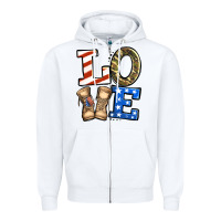White 4th of July Army Love Zipper Hoodie - Jasminsmagicworld
