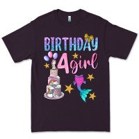 Plum birthday girl 4 Premium Tee - BundleAndBundleShop