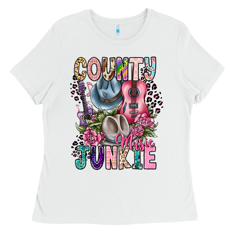 Country Music Junkie Ladies Tee by CowhideDigitalArt | Teevron