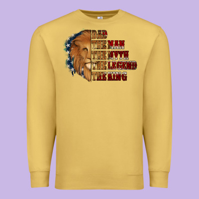 Dad The Man The Myth The Legend The King Premium Sweatshirt Designed By Jasminsmagicworld