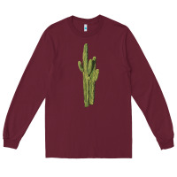 Burgundy saguaro cactus Long Sleeve Tee - LillyAllenDesigns
