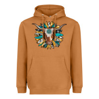 Meerkat texas longhorn sunflower background Heavyweight Hoodie - RanaPortraitStore