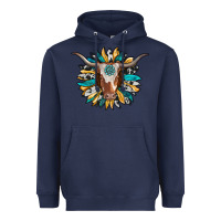 Navy texas longhorn sunflower background Heavyweight Hoodie - RanaPortraitStore
