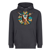 Smoke texas longhorn sunflower background Heavyweight Hoodie - RanaPortraitStore