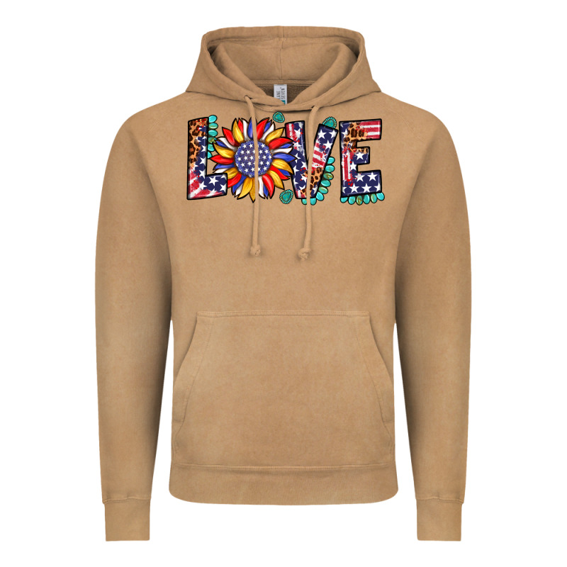 Love Sunflower Usa Flag Leopard Vintage Hoodie by Artiststas | Teevron