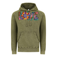 Vintage Olive love sunflower usa flag leopard Vintage Hoodie - Artiststas