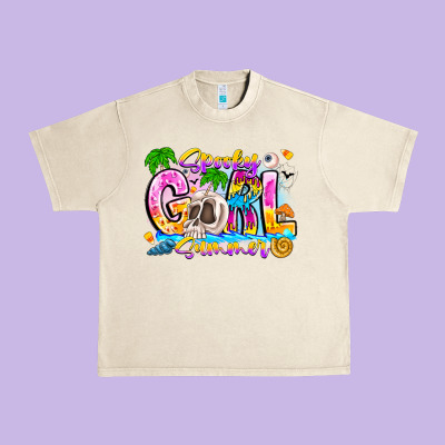 Spooky Girl Summer Urban Heavy Tee Designed By Cowhidedigitalart