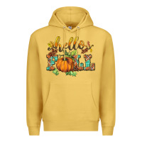 Antique Gold hello fall pumpkin Premium Hoodie - BarkalooDesign
