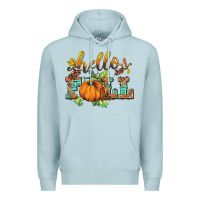 Blue Mist hello fall pumpkin Premium Hoodie - BarkalooDesign