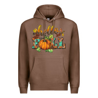Chestnut hello fall pumpkin Premium Hoodie - BarkalooDesign