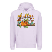 Lilac hello fall pumpkin Premium Hoodie - BarkalooDesign