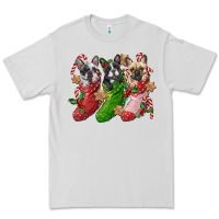 Dove Grey french bulldog with christmas socks Premium Tee - FaDigitalArtStudio