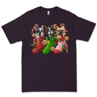 Plum french bulldog with christmas socks Premium Tee - FaDigitalArtStudio