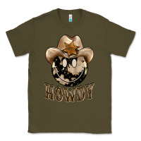 Army Green howdy smiley face Classic Tee - BarkalooDesign