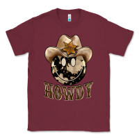 Burgundy howdy smiley face Classic Tee - BarkalooDesign