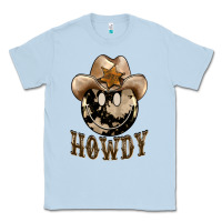 Dusty Blue howdy smiley face Classic Tee - BarkalooDesign