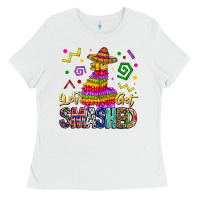 White Let's Get Smashed Ladies Tee - CowhideDigitalArt
