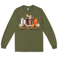 Army Green happy easter day eggs Long Sleeve Tee - RacoonDesign