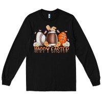 Black happy easter day eggs Long Sleeve Tee - RacoonDesign