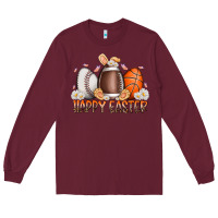 Burgundy happy easter day eggs Long Sleeve Tee - RacoonDesign
