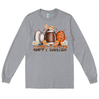 Heather Grey happy easter day eggs Long Sleeve Tee - RacoonDesign
