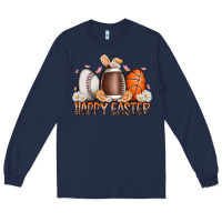 Navy happy easter day eggs Long Sleeve Tee - RacoonDesign