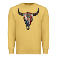 Antique Gold American Bull Skull Gemstone Premium Sweatshirt - Jasminsmagicworld