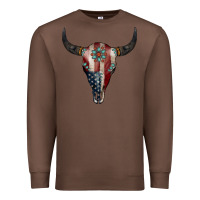 Chestnut American Bull Skull Gemstone Premium Sweatshirt - Jasminsmagicworld