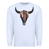 White American Bull Skull Gemstone Premium Sweatshirt - Jasminsmagicworld