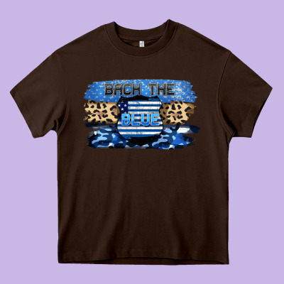 Back The Blue Heavy Core Tee Designed By Fadigitalartstudio