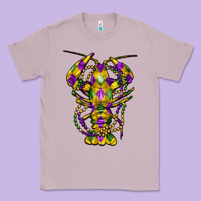 Mardi Gras Crawfish Classic Tee Designed By Fadigitalartstudio