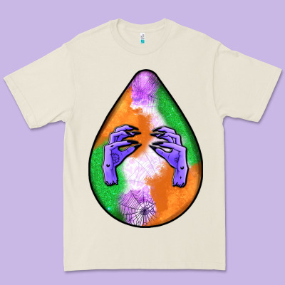 Halloween Hands Teardrop Premium Tee Designed By Bundleandbundleshop