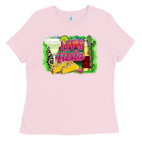 Bubblegum Pink Let's Fiesta Ladies Tee - CowhideDigitalArt