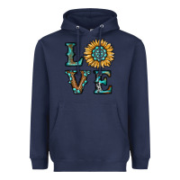Navy sunflower love Heavyweight Hoodie - RanaPortraitStore
