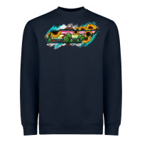 Navy Tennessee Map Sunflower Cactus Serape Heavyweight Sweatshirt - RanaPortraitStore