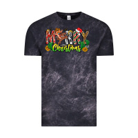 Cloud Black Merry Christmas Vintage Tee - CowhideDigitalArt