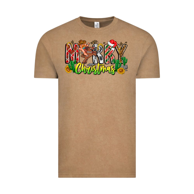 Merry Christmas Vintage Tee by CowhideDigitalArt | Teevron