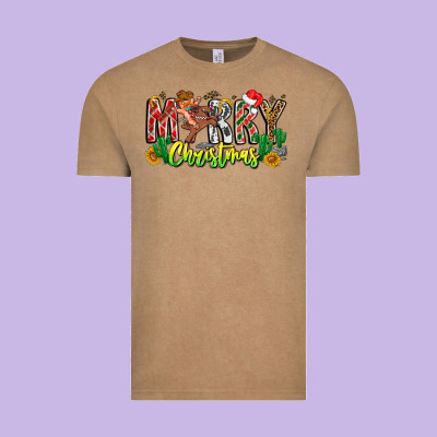 Merry Christmas Vintage Tee Designed By Cowhidedigitalart