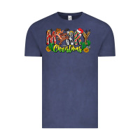 Vintage Denim Merry Christmas Vintage Tee - CowhideDigitalArt