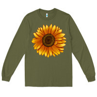 Army Green Soraya Sunflower Long Sleeve Tee - LillyAllenDesigns