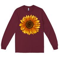 Burgundy Soraya Sunflower Long Sleeve Tee - LillyAllenDesigns