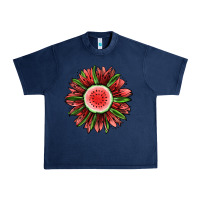 Navy Watermelon Sunflower Urban Heavy Tee - Jasminsmagicworld