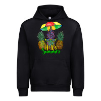 Black hello summer pineapples Urban Hoodie - RanaPortraitStore