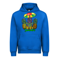 Cobalt hello summer pineapples Urban Hoodie - RanaPortraitStore