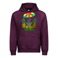 Mauve Wine hello summer pineapples Urban Hoodie - RanaPortraitStore