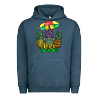 Pigment Midnight Navy hello summer pineapples Urban Hoodie - RanaPortraitStore